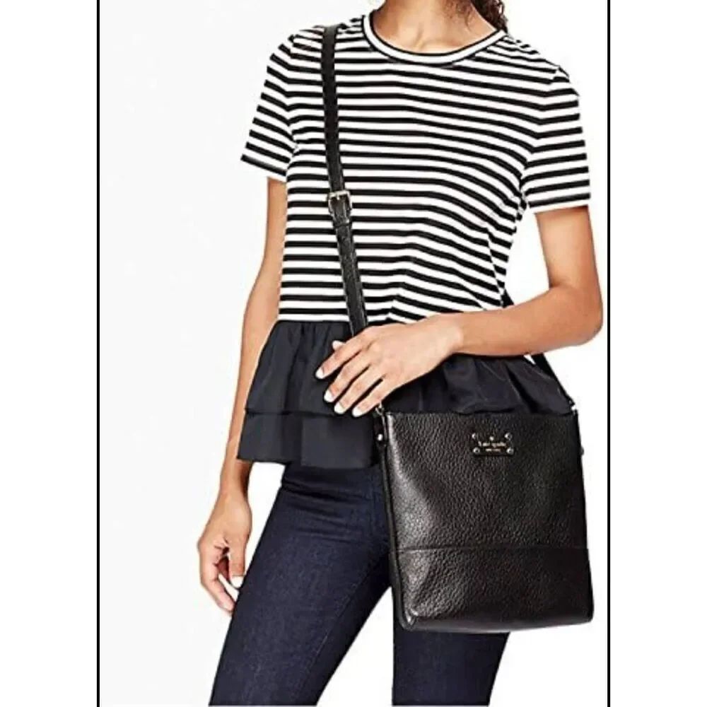 Kate Spade Black pebbled leather crossbody